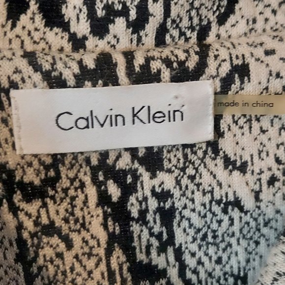 Calvin Klein Snake Skin Print Sleeveless Shawl Collared Thick Sheath Dress - Picture 5 of 10